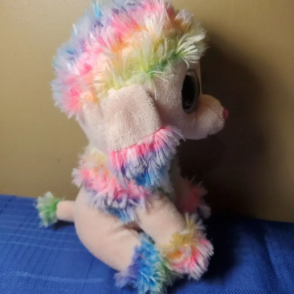2017 TY Beanie Baby Rainbow Poodle Puppy Plush 6in Stuffed Animal Toy - Picture 5 of 10